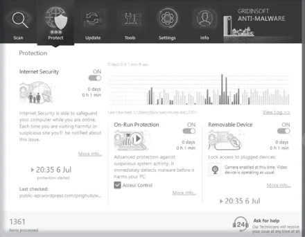 Active shields: Real-time, browser, and network monitoring enabled.