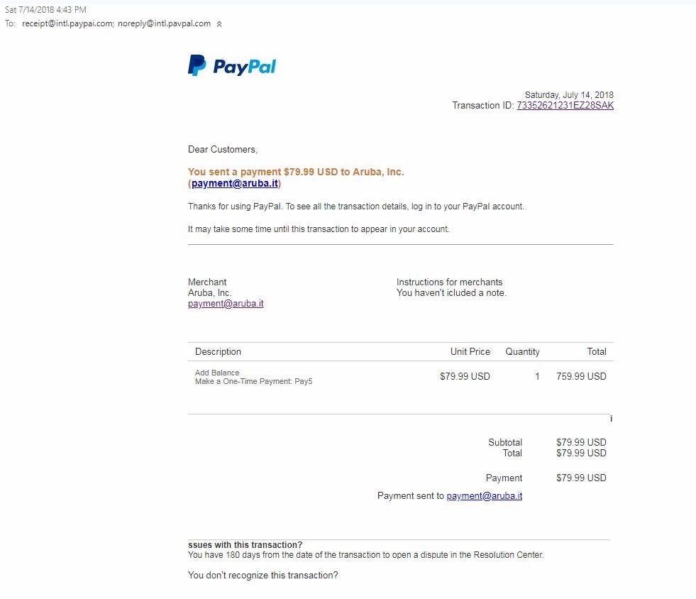 Site falso de pagamento PayPal