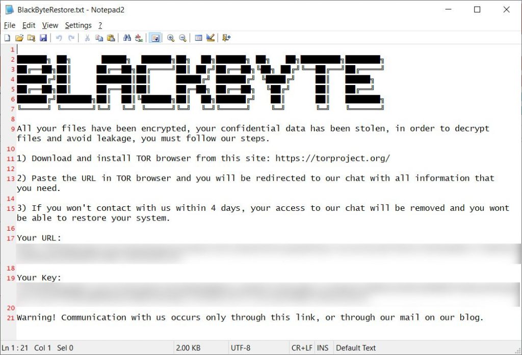 decodificador para ransomware BlackByte