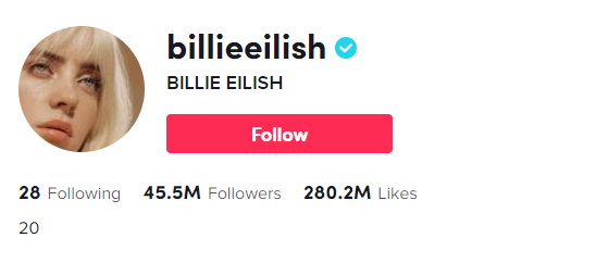 Perfil oficial de Billie Eilish
