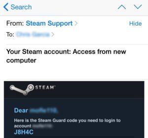 Código de confirmação do Steam