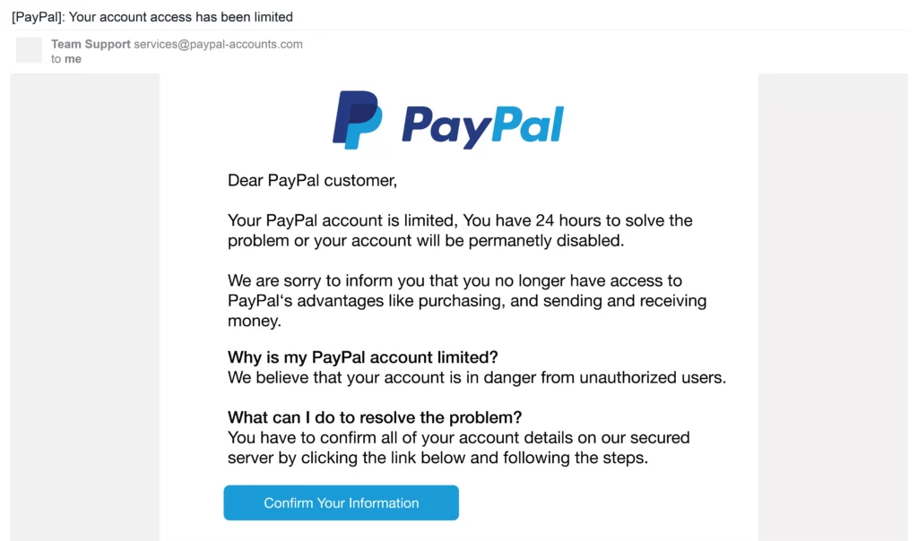 Paypal Scam: Phishing