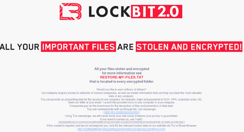 Nota de resgate LockBit