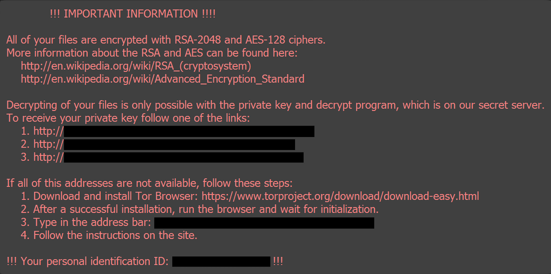 Nota sobre ransomware Locky