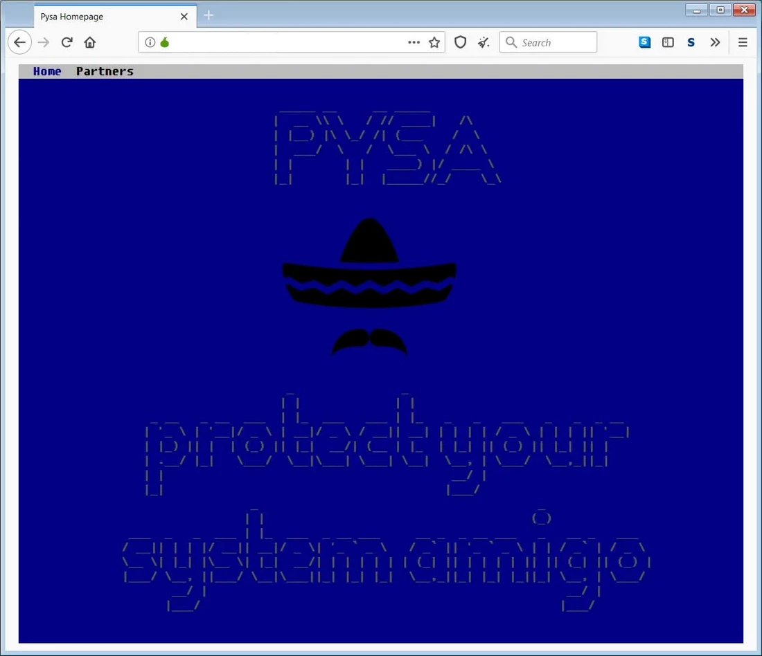 Página inicial do ransomware PYSA Darknet