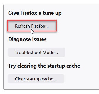 Como redefinir o Firefox
