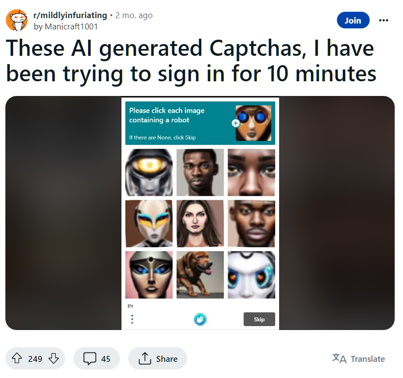 CAPTCHA em Discord e IA