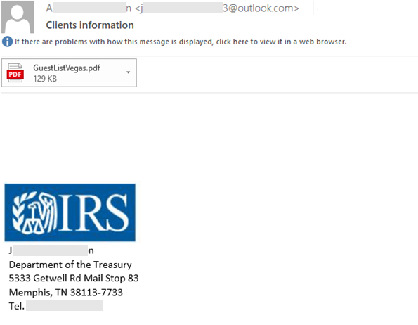 E-mail falso do IRS