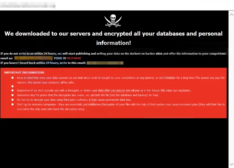 Nota sobre ransomware Sysdf