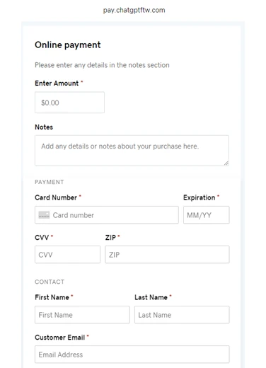 formulário de pagamento falso pay-chatgptftw.com