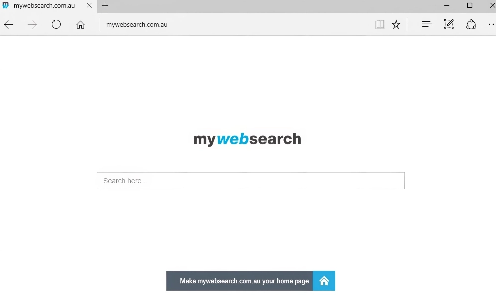 Captura de tela da página Mywebsearch