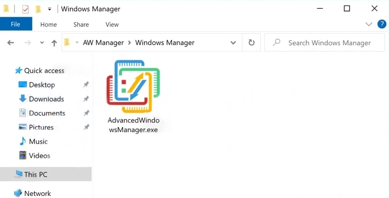 Advanced Window Manager file screenshot