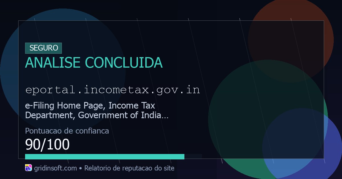 Eportal.incometax.gov.in: site governamental oficial