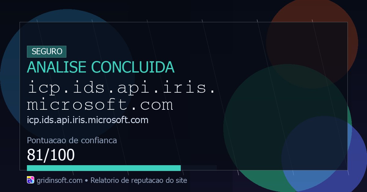 Icp.ids.api.iris.microsoft.com: é seguro? (Confiança 85/100)