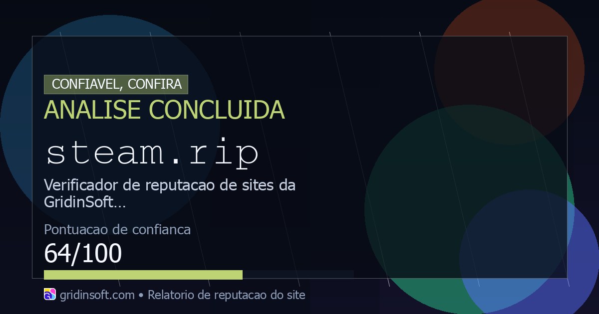 Steam.rip: seguro ou golpe? (Confiança 64/100)