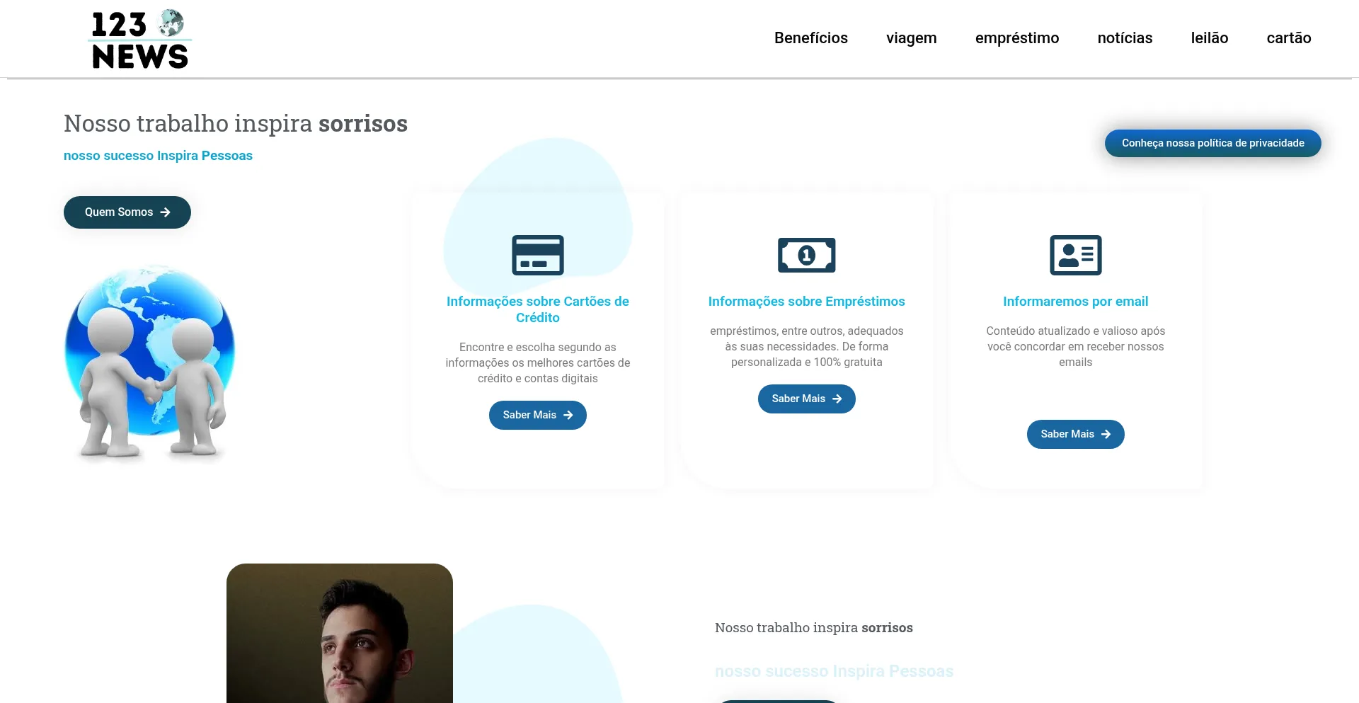 Website screenshot of 123news.com.br