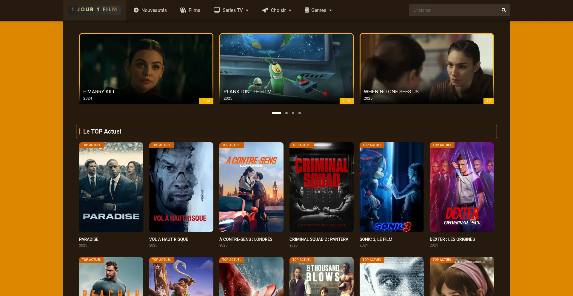 Website screenshot of 1jour1film.beauty