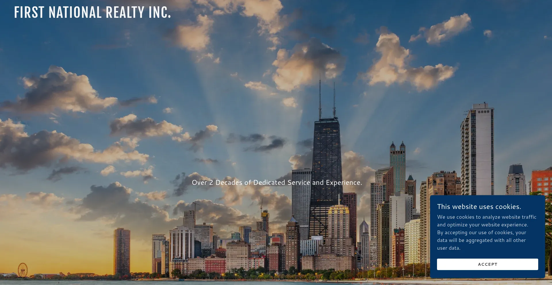 Website screenshot of 1stnationalrealty.properties