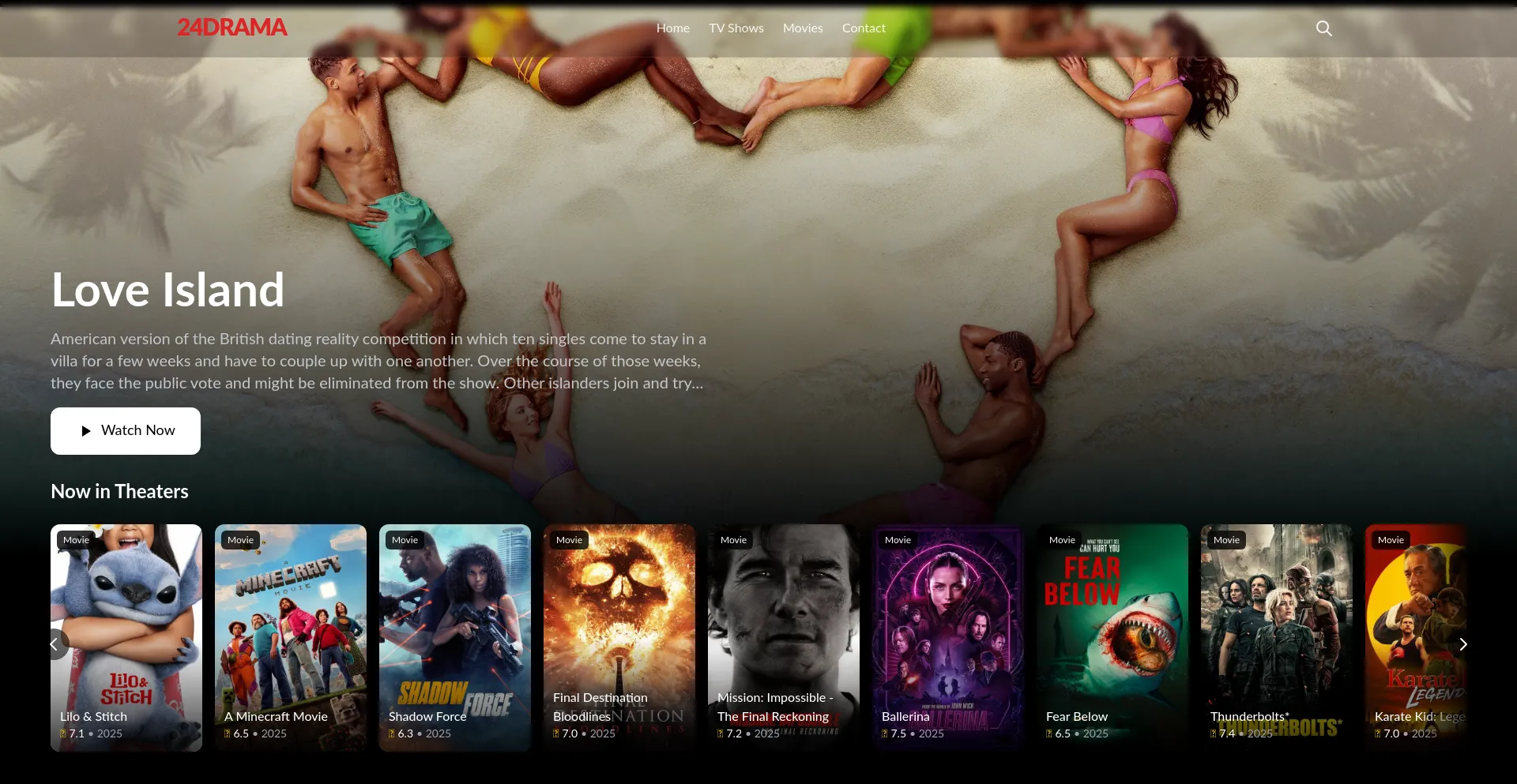Website screenshot of 24drama.to