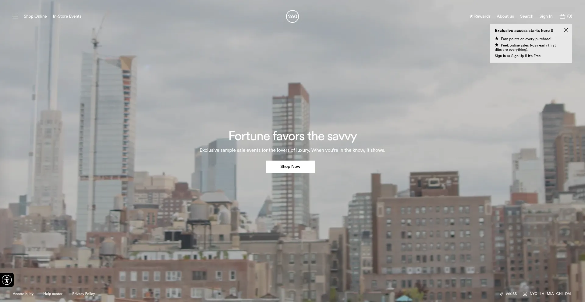 260samplesale.com Screenshot