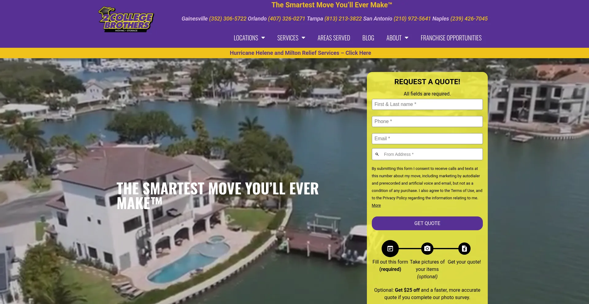Website screenshot of 2collegebrothers.com