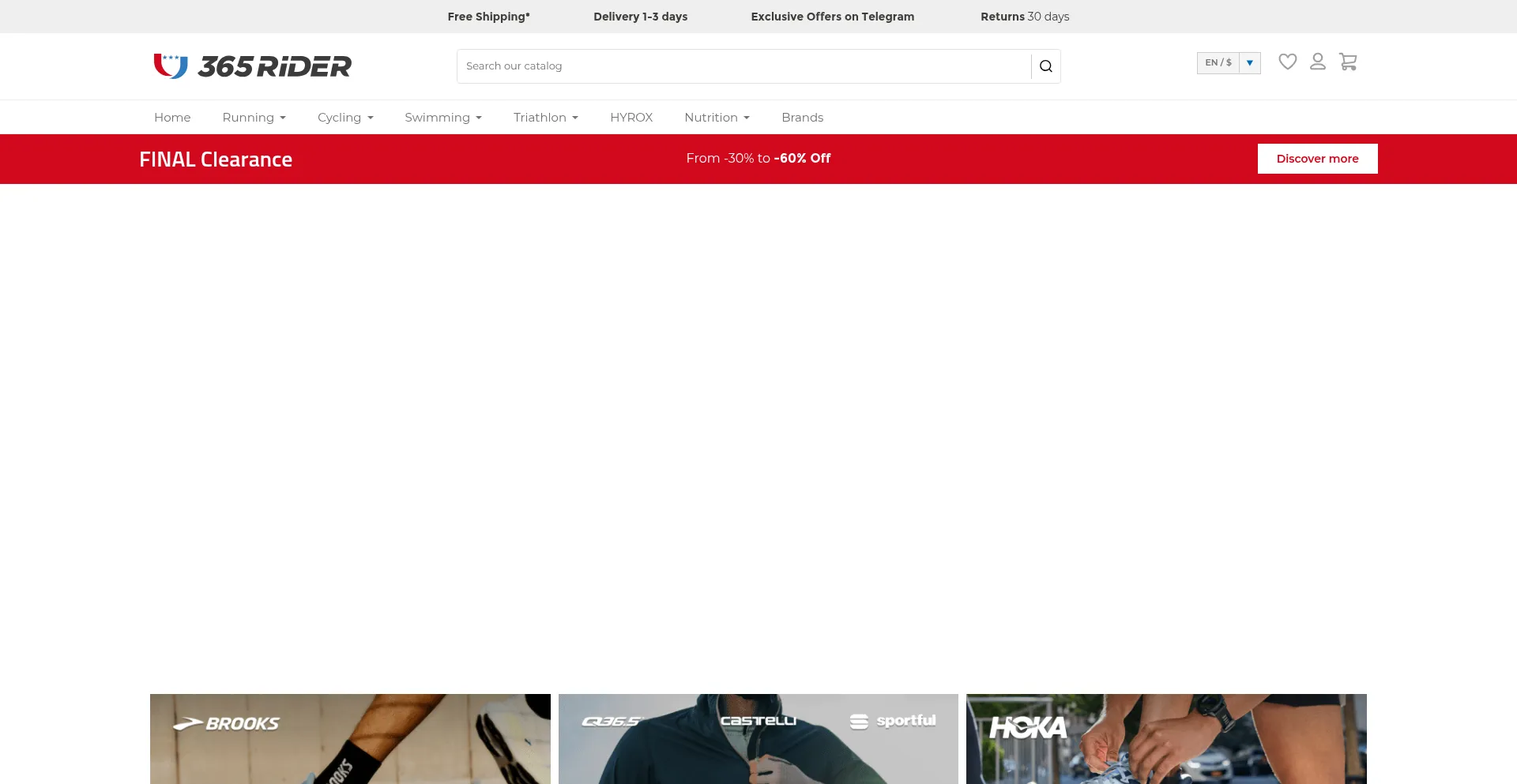 Website screenshot of 365rider.com