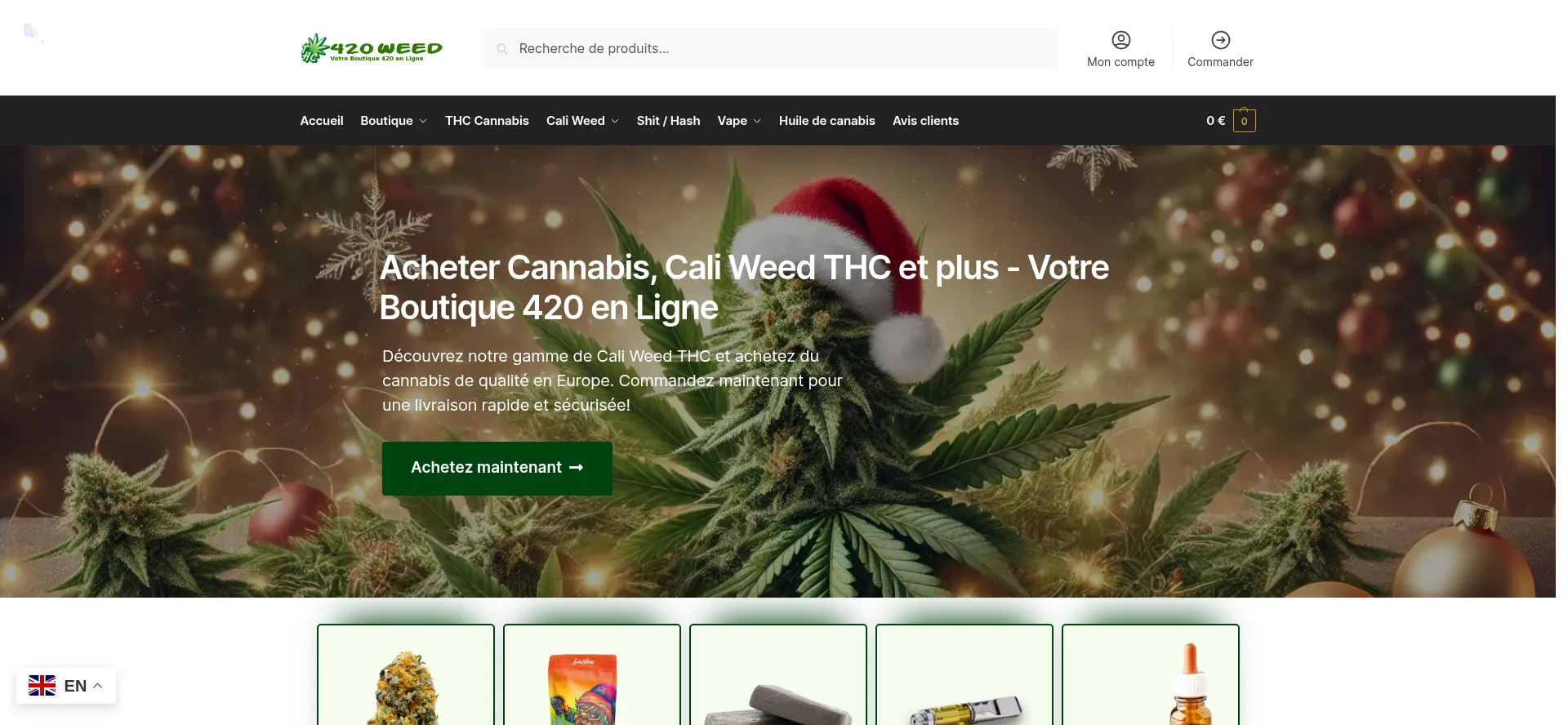 Website screenshot of 420weed.fr