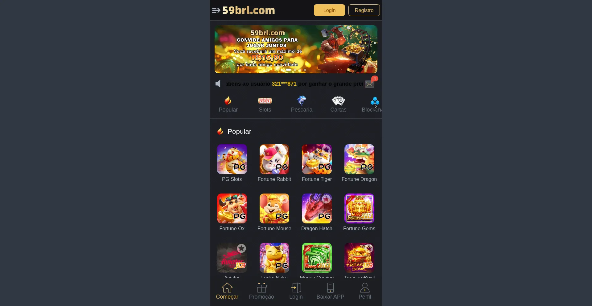Website screenshot of 59brl.com