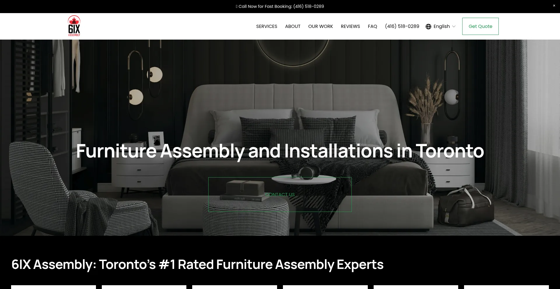 Website screenshot of 6ixassembly.ca