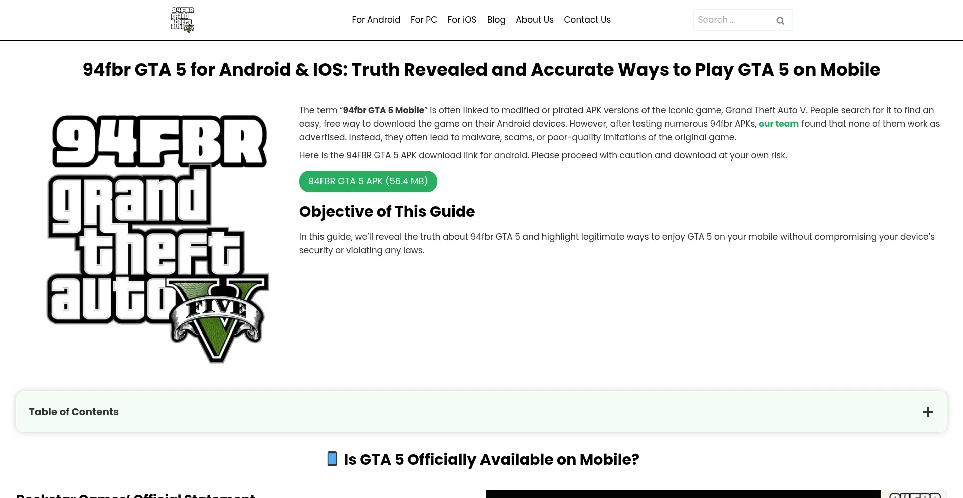 Website screenshot of 94fbrgta5.net