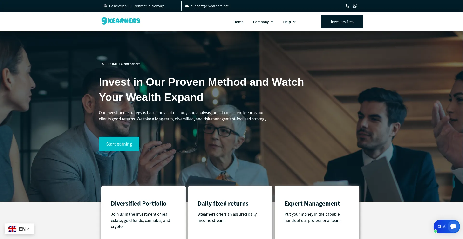 Website screenshot of 9xearners.net