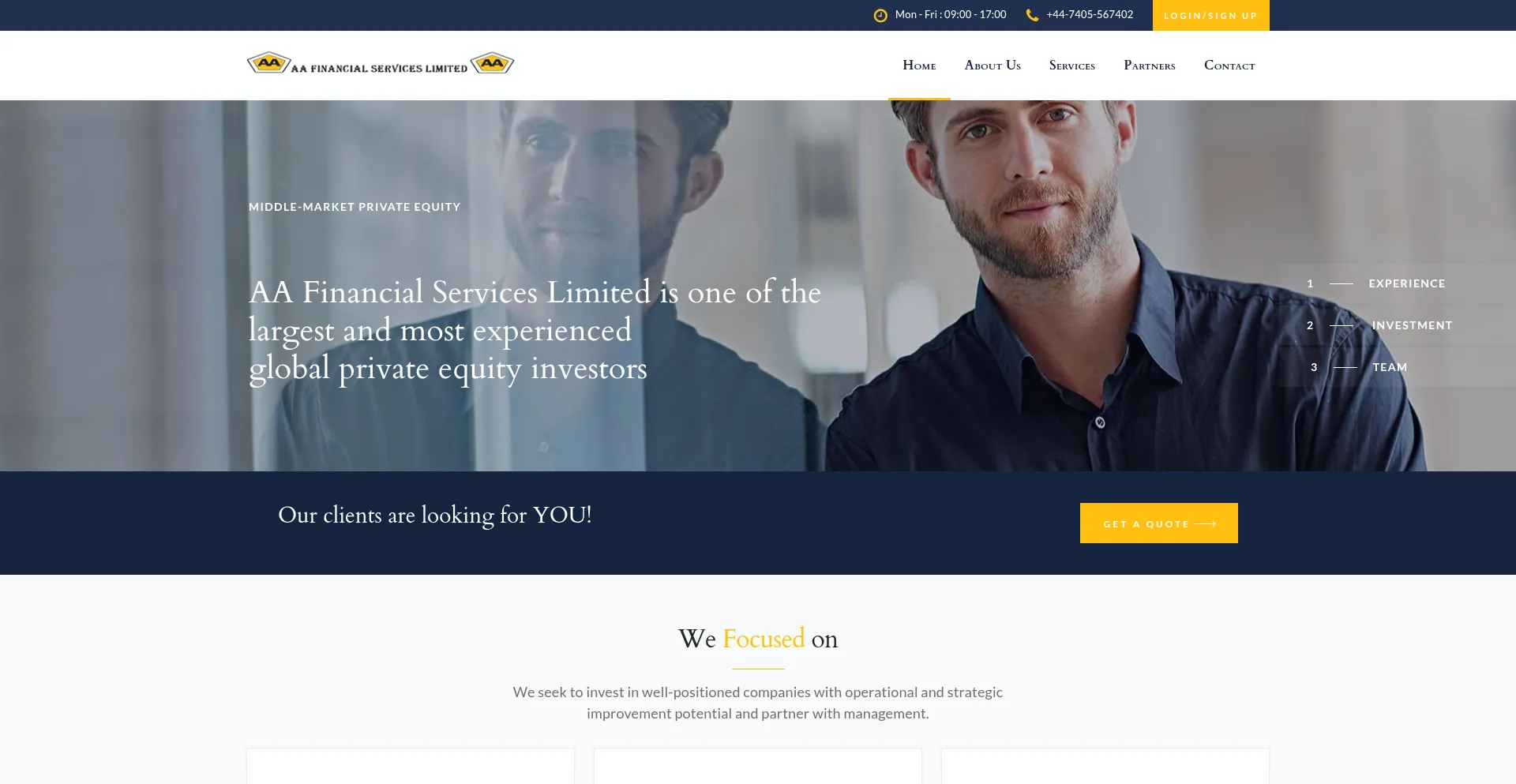 Website screenshot of Aafinancialserviceslimited.com