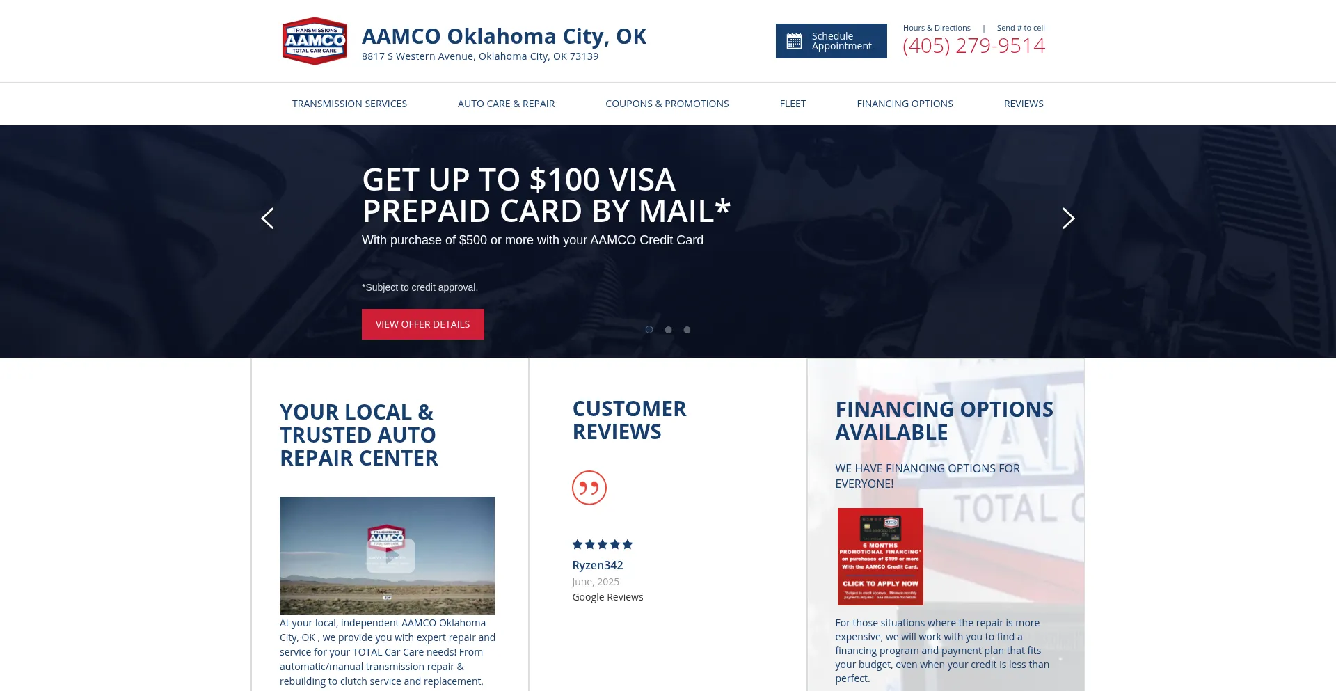 Website screenshot of Aamcooklahomacity-south.com