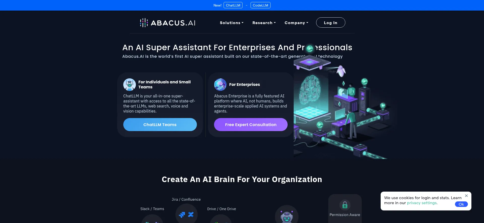 Website screenshot of Abacus.ai