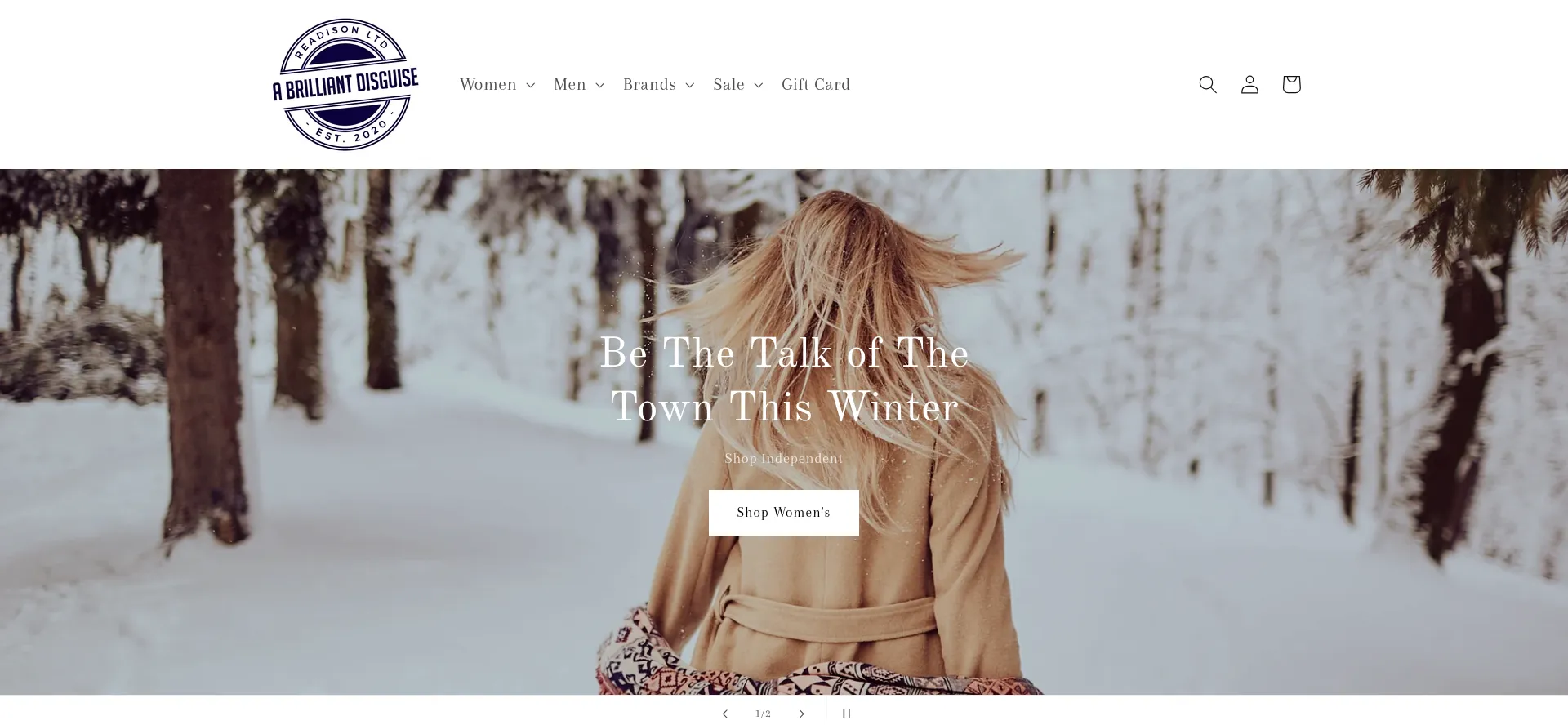 Website screenshot of Abrilliantdisguise.co.uk