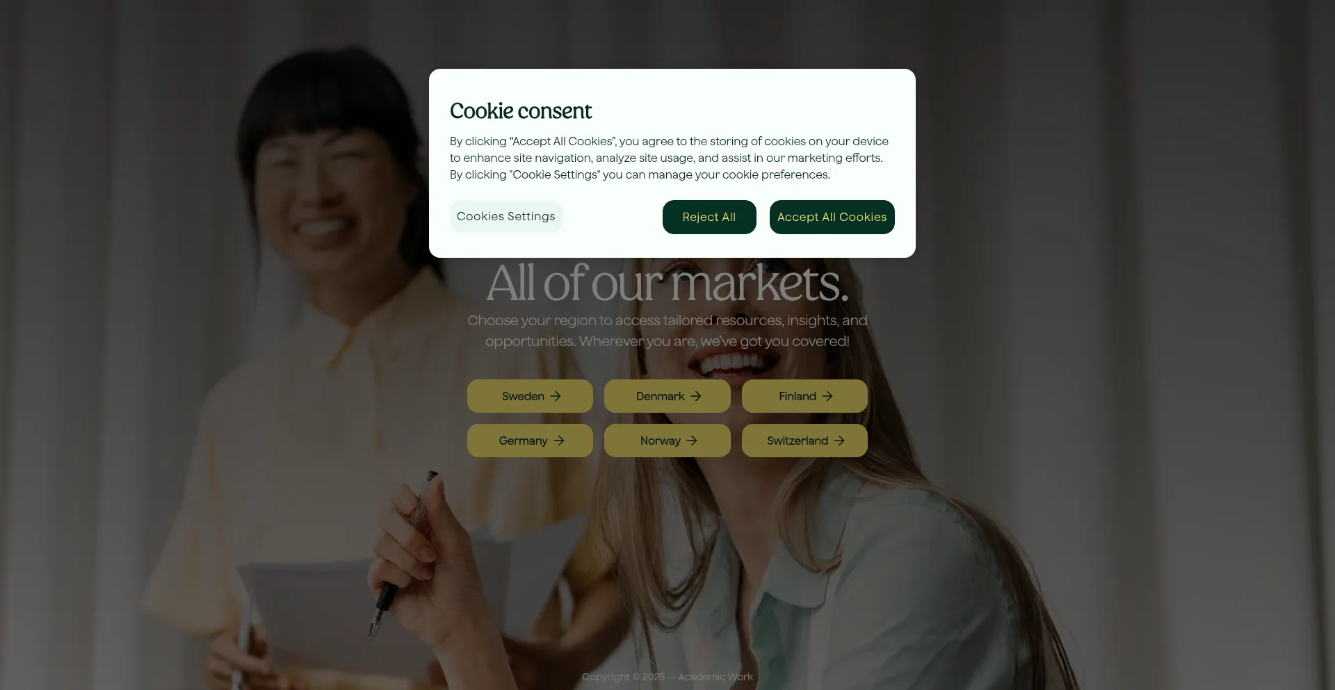 Website screenshot of Academicwork.com