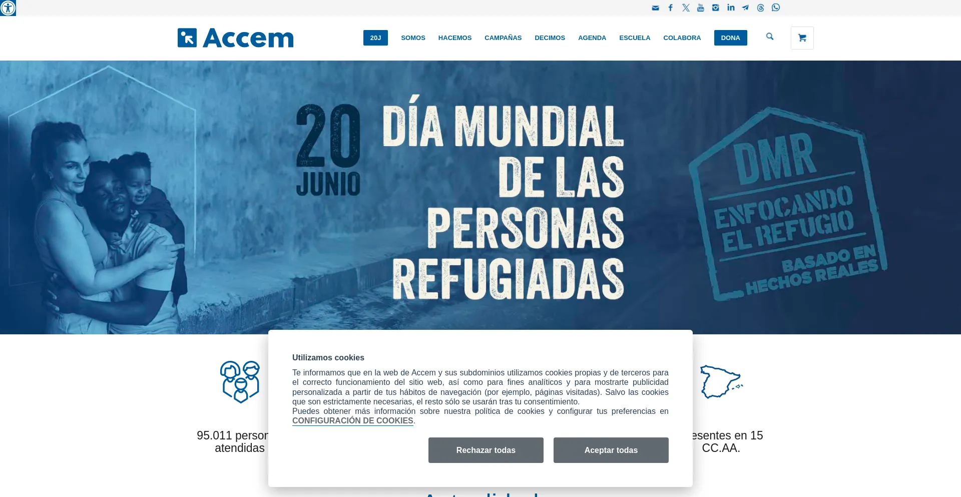 Website screenshot of Accem.es