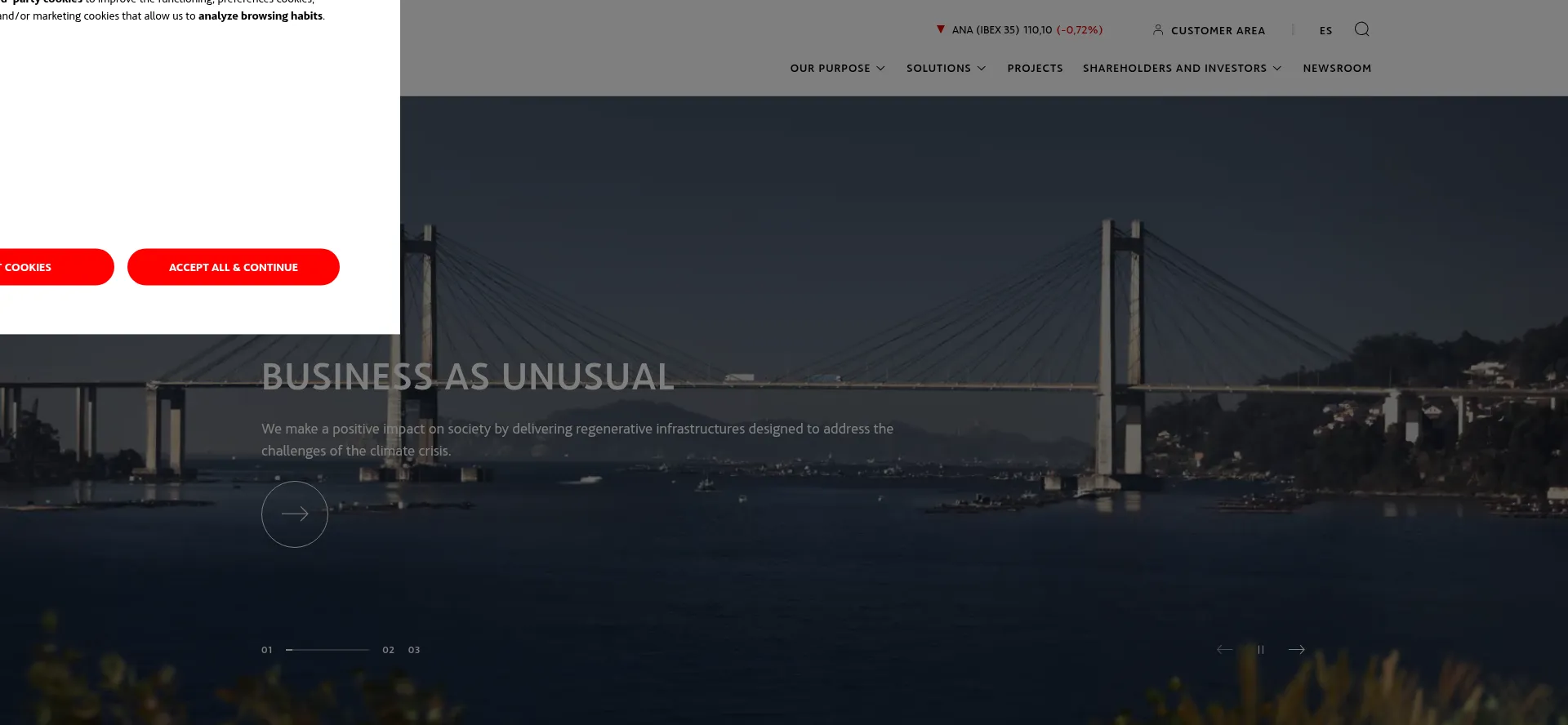 Website screenshot of Acciona.com