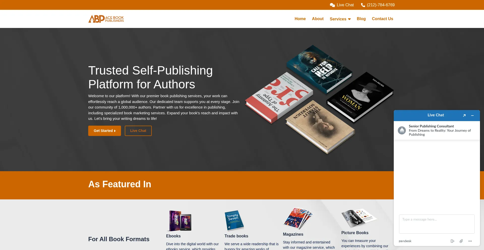 Acebookpublishers.com Screenshot