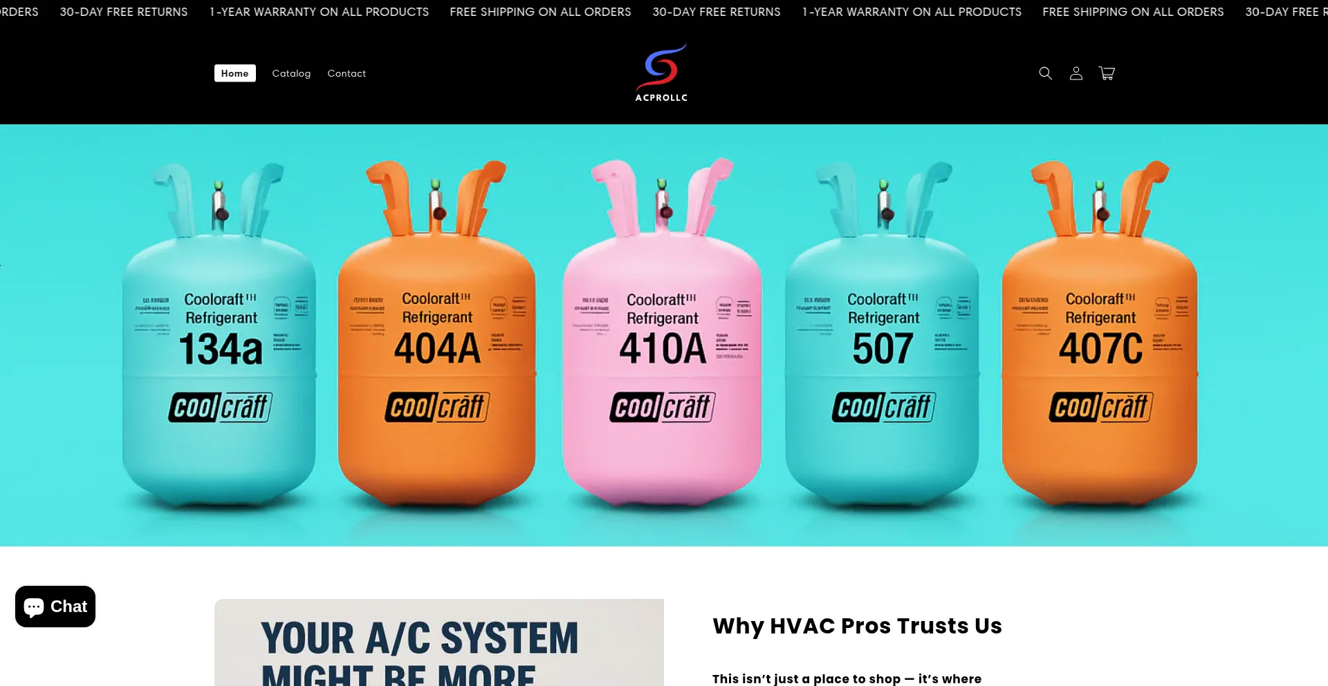 Website screenshot of Acprollc.shop