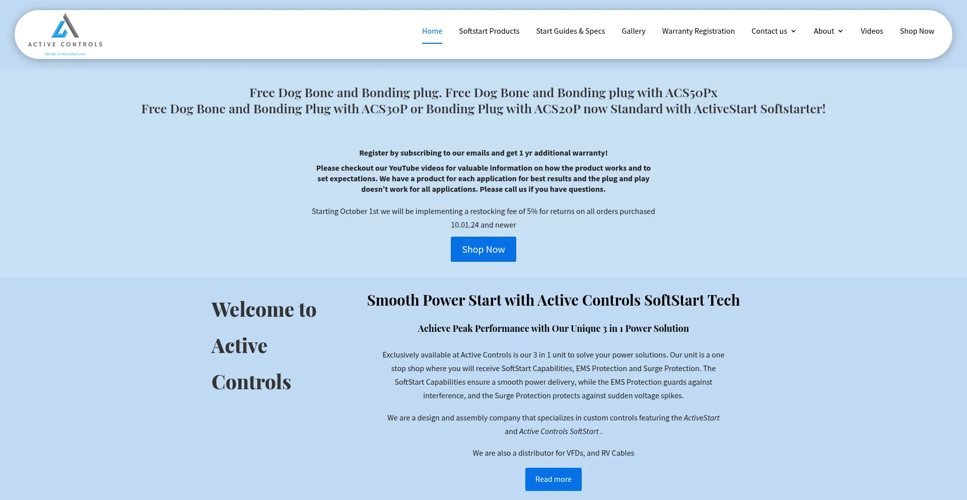 Website screenshot of Active-controlsllc.com