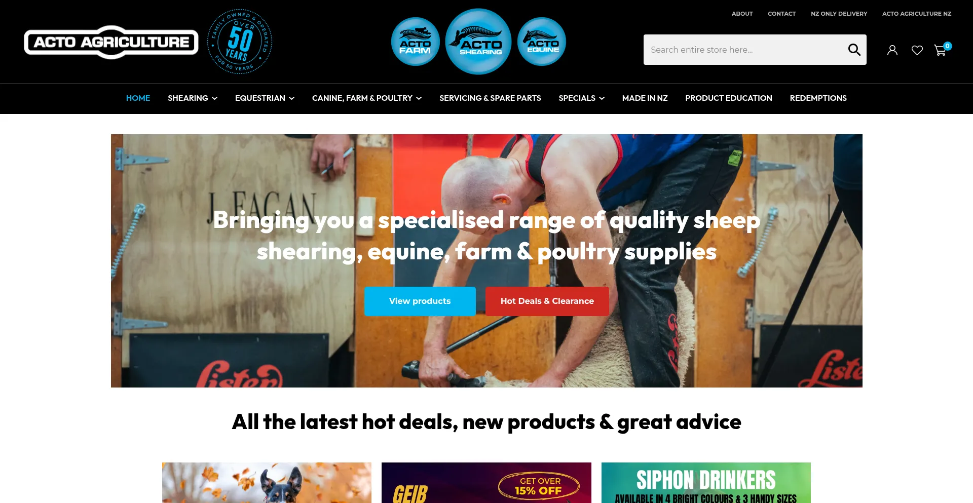 Website screenshot of Acto.co.nz