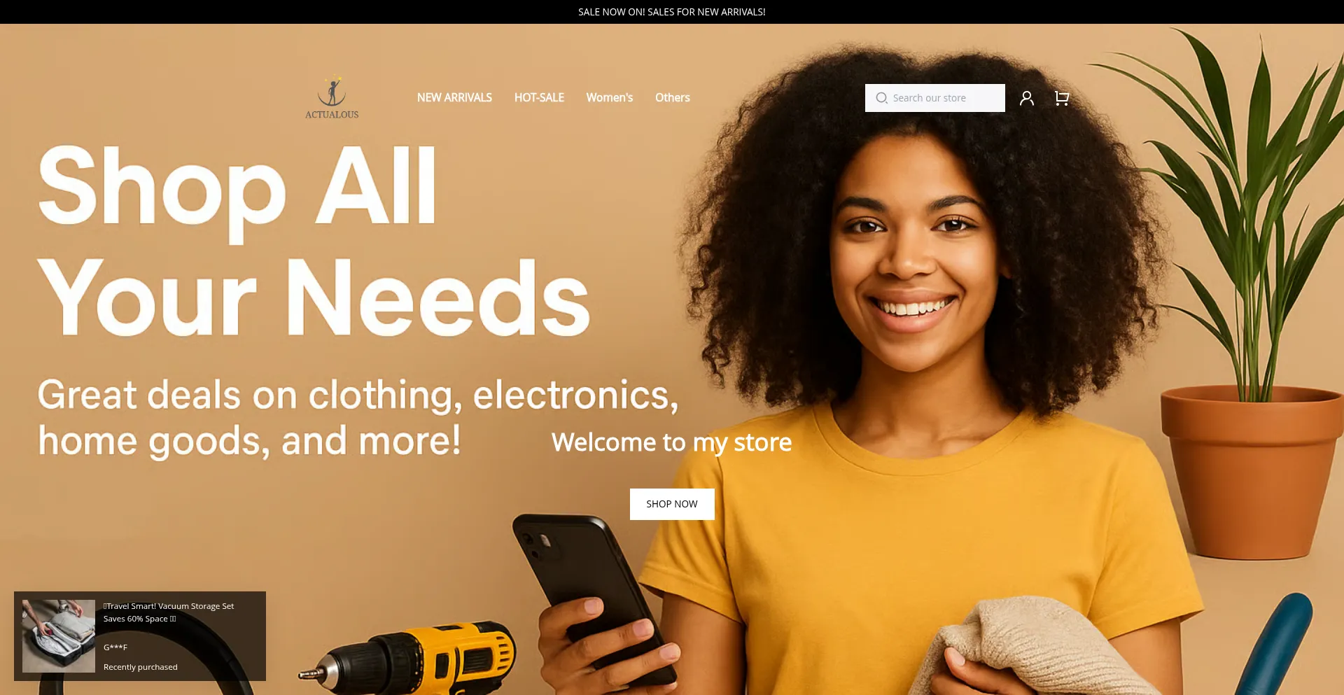 Website screenshot of Actualous.com