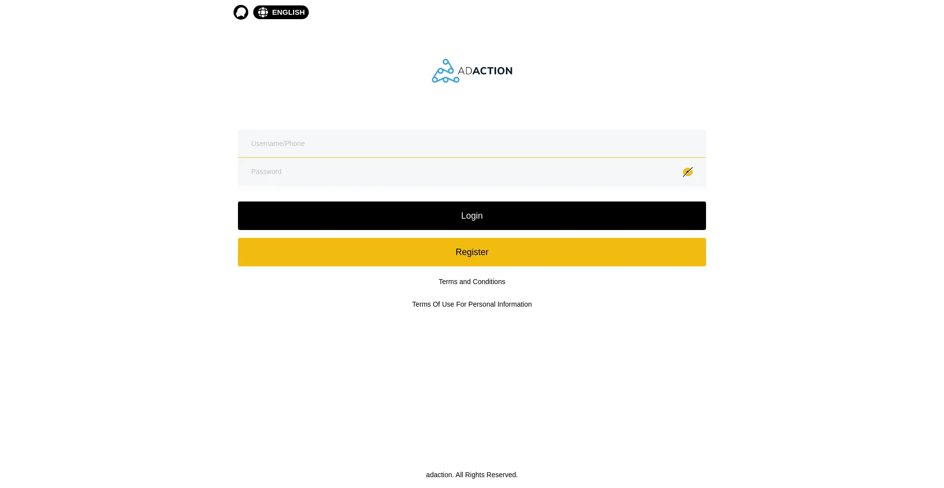 Website screenshot of Adaction.cfd