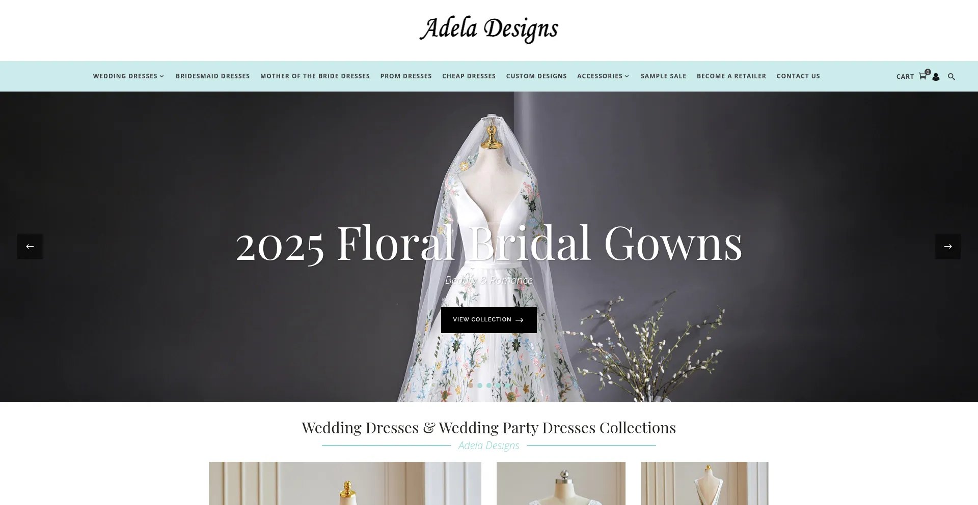 Website screenshot of Adeladesigns.com