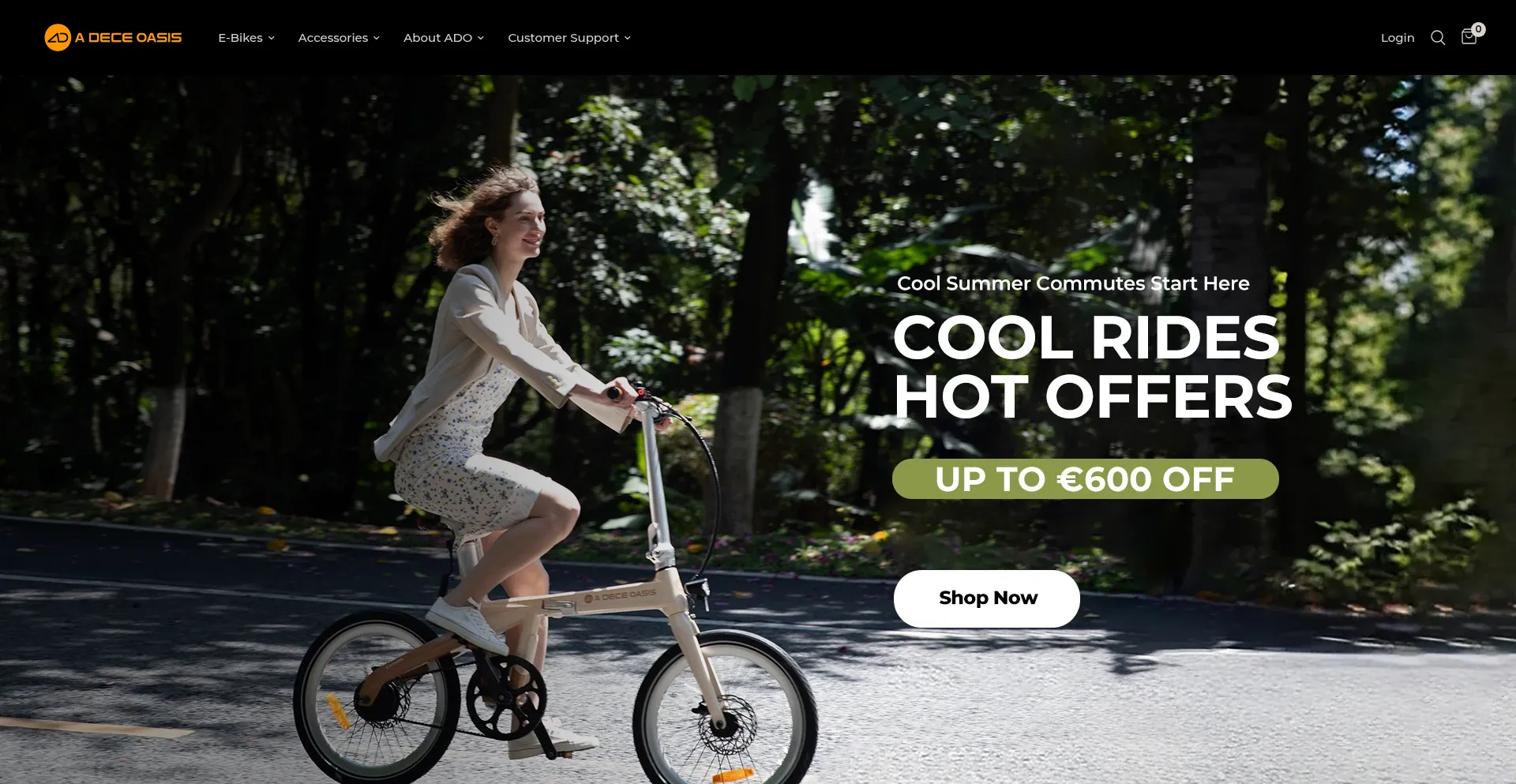Website screenshot of Adoebike.eu