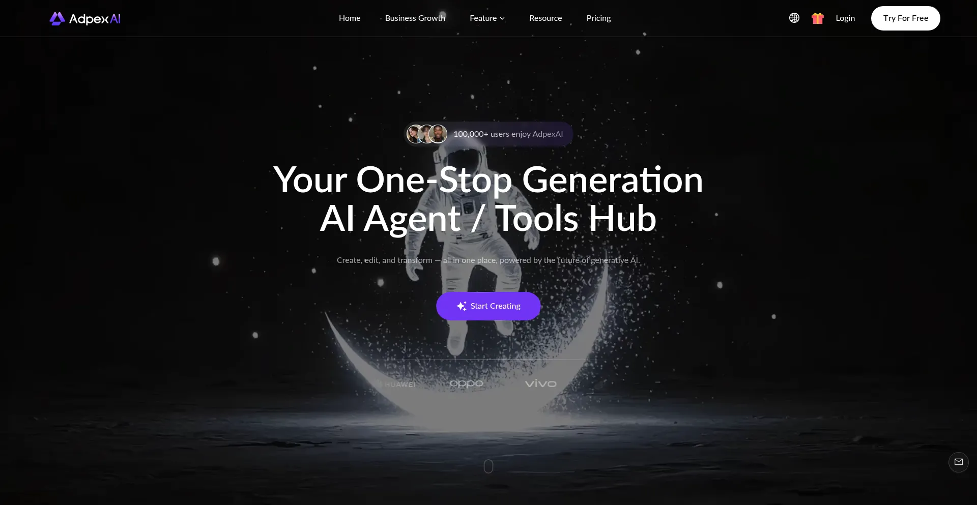 Website screenshot of Adpexai.com