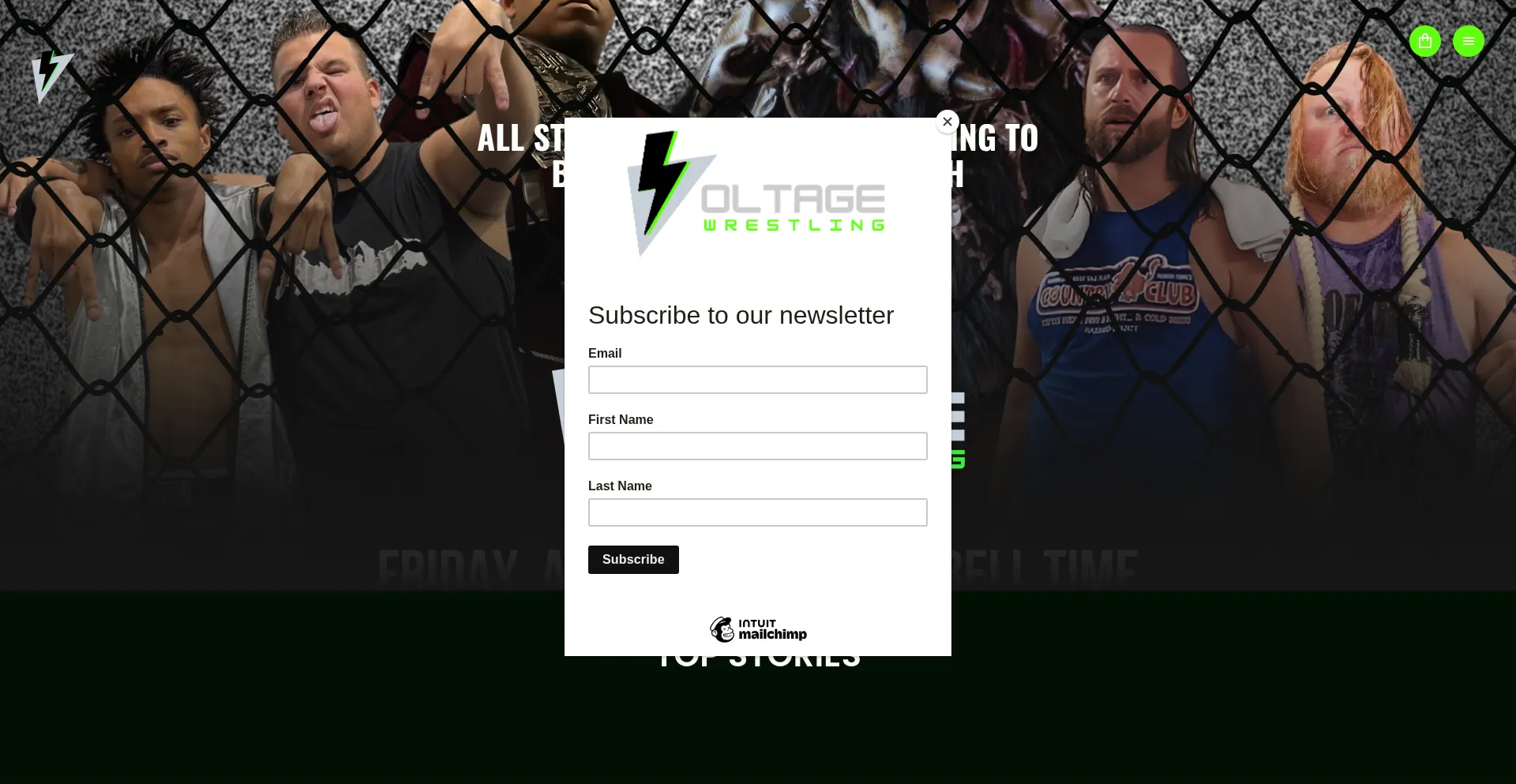 Website screenshot of Adrenalinewrestling.com