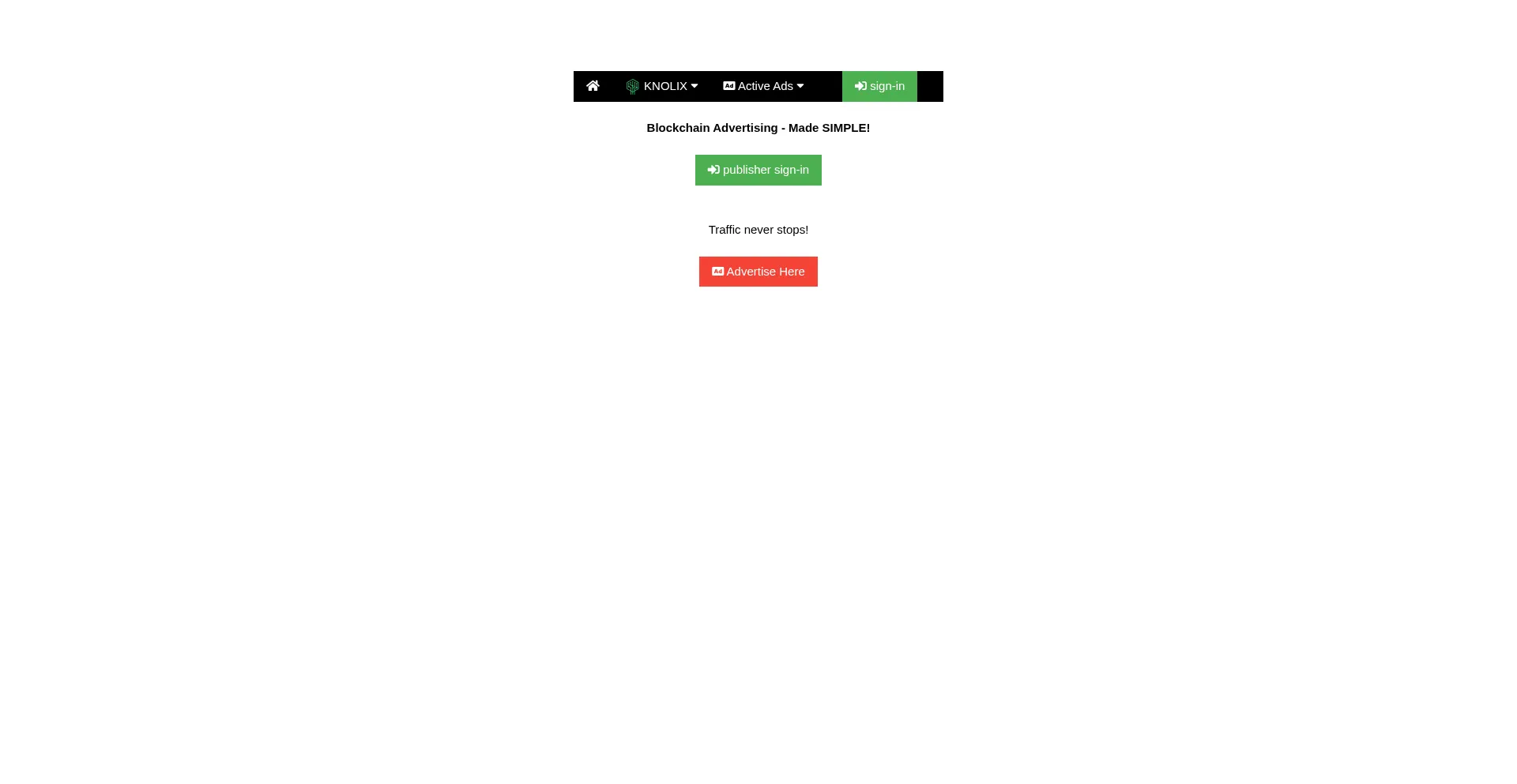 Website screenshot of Ads.knolix.com