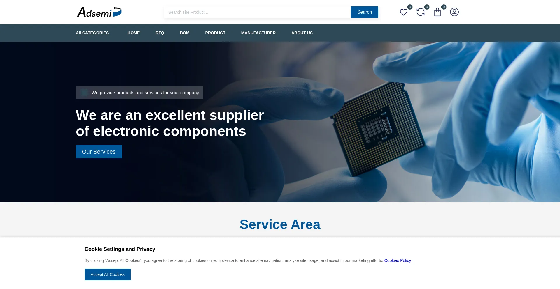 Website screenshot of Adsemi.net